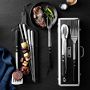 Williams Sonoma Black-Handled BBQ Tool Set with Storage Case