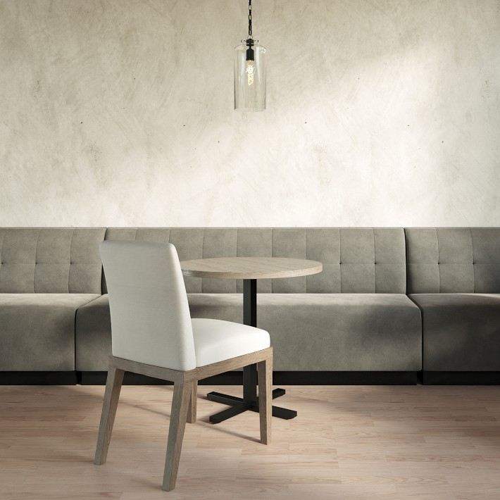 Garbo Upholstered Customizable Banquette &ndash; Grid Tufting