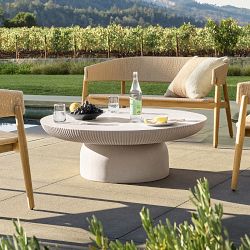 Livia Outdoor Fiberstone Nesting Coffee Tables (36&quot;-72&quot;)