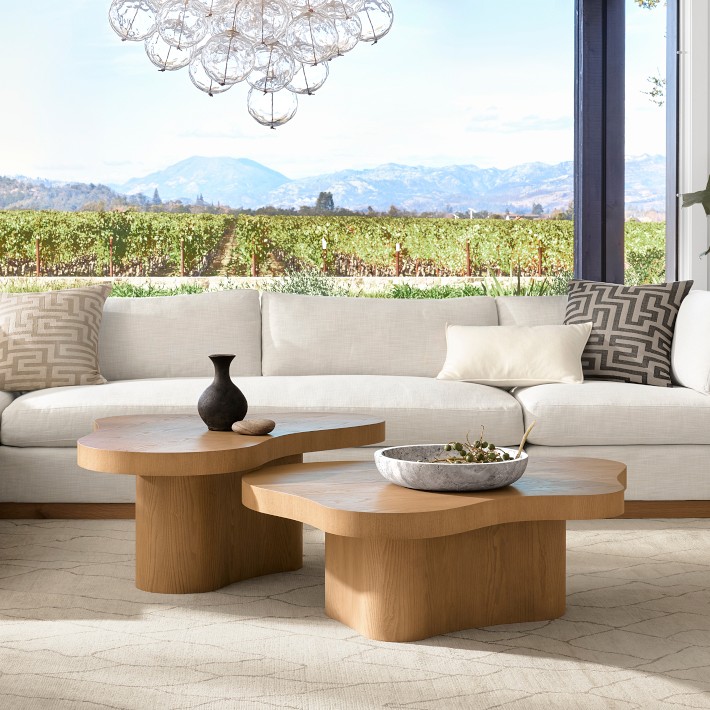Marin Organic Curved Nesting Coffee Tables (40&quot;- 83&quot;)