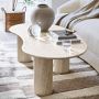 Marina Travertine Sculptural Coffee Table (55&quot;)