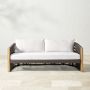 Pasadena Outdoor Teak and Brown Rope Sofa (76&quot;)