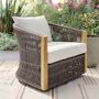 Pasadena Outdoor Teak and Brown Rope Swivel Chair
