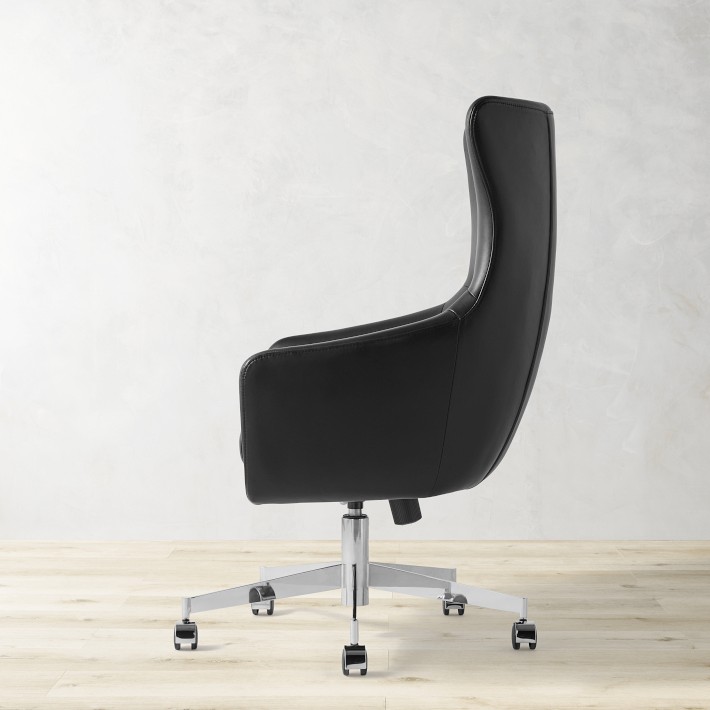 Jordan Swivel Desk Chair in Ivory Fabric
