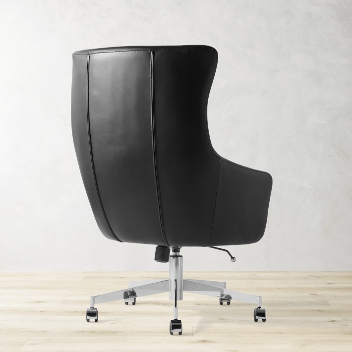 Jordan Swivel Desk Chair in Ivory Fabric