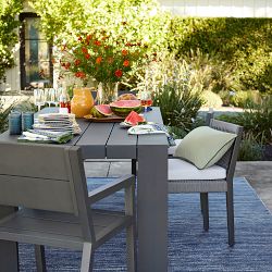 Larnaca Outdoor Slate Grey Metal Dining Table (94&quot;-108&quot;)