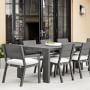 Larnaca Slate Grey Metal Dining Table &amp; Dining Chairs (94&quot;-108&quot;)