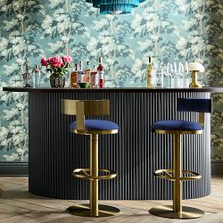 Larkin Upholstered Pedestal Counter &amp; Bar Stool