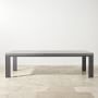 Larnaca Outdoor Slate Grey Metal Fiberstone Dining Table (96&quot;-108&quot;)
