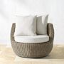 San Clemente Outdoor Curved Swivel Chair, Grey