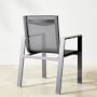Santa Barbara Slate Outdoor Metal Dining Table &amp; Dining Chairs (84&quot;-124&quot;)
