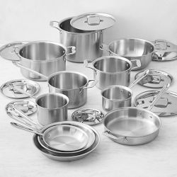 All-Clad D5&#174; Brushed Stainless-Steel 19-Piece Cookware Set
