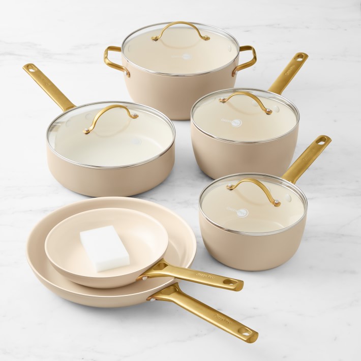 GreenPan™ Reserve Ceramic Nonstick 10-Piece Cookware Set COLOR: TAUPE