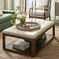 Porte Grid Tufted Rectangular Ottoman (48&quot;-55&quot;)
