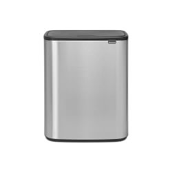 Bo Touch Top Can, 2 x 8 Gallon, 2 Inner Plastic Buckets, Matte Steel Fingerprint Proof
