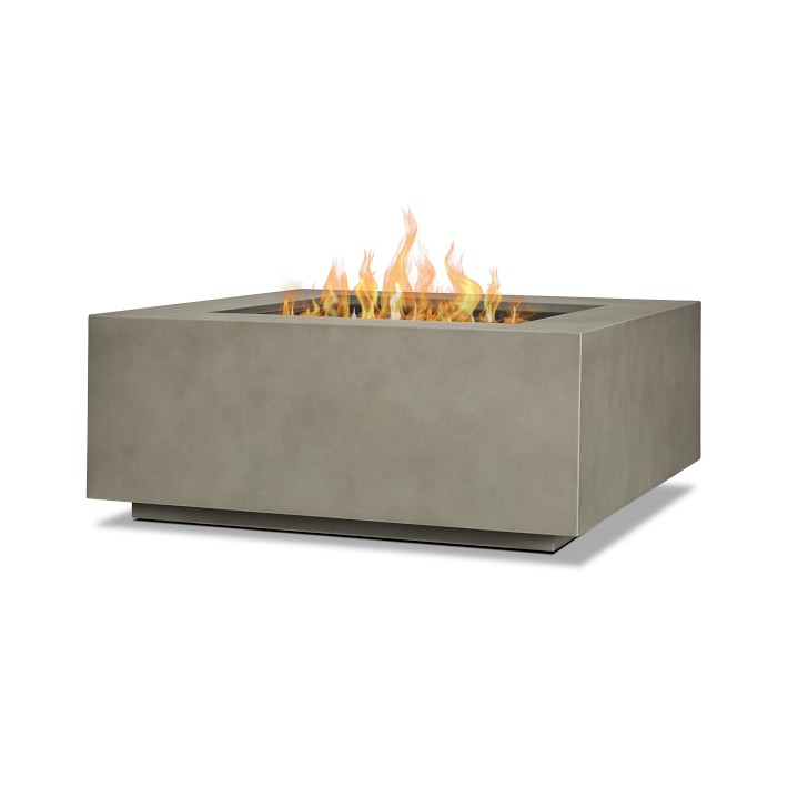 Cardona Square Fire Table, Mist Gray