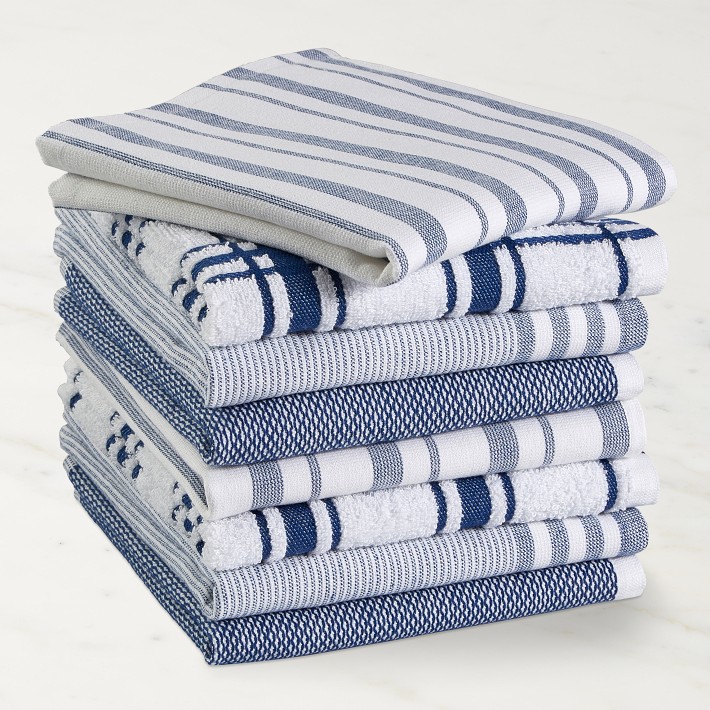 Williams Sonoma Super Absorbent Multi-Pack Dishcloths, Set of 4 (Bright Blue)
