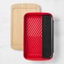 Grill Tool Rest + Marinade Tray with Wood Lid Set