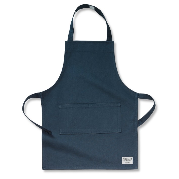 Williams Sonoma Classic Solid Kids Apron, Navy, Logo