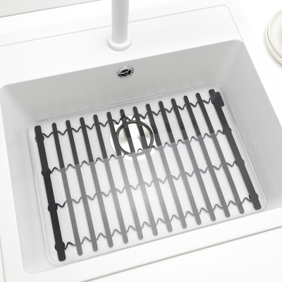 Brabantia ( 11.8 in. L x 11.8 in. W ) Sinkside Extendable Bottom Grid Sink Mat in Mid Gray