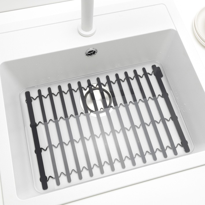 Brabantia ( 11.8 in. L x 11.8 in. W ) Sinkside Extendable Bottom Grid Sink Mat in Mid Gray