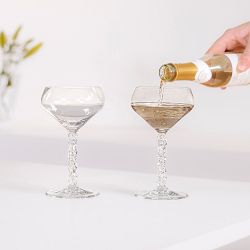 Orrefors Carat Coupe Glasses, Set of 2
