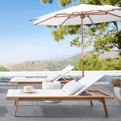 10' Round Outdoor Larnaca Teak Umbrella