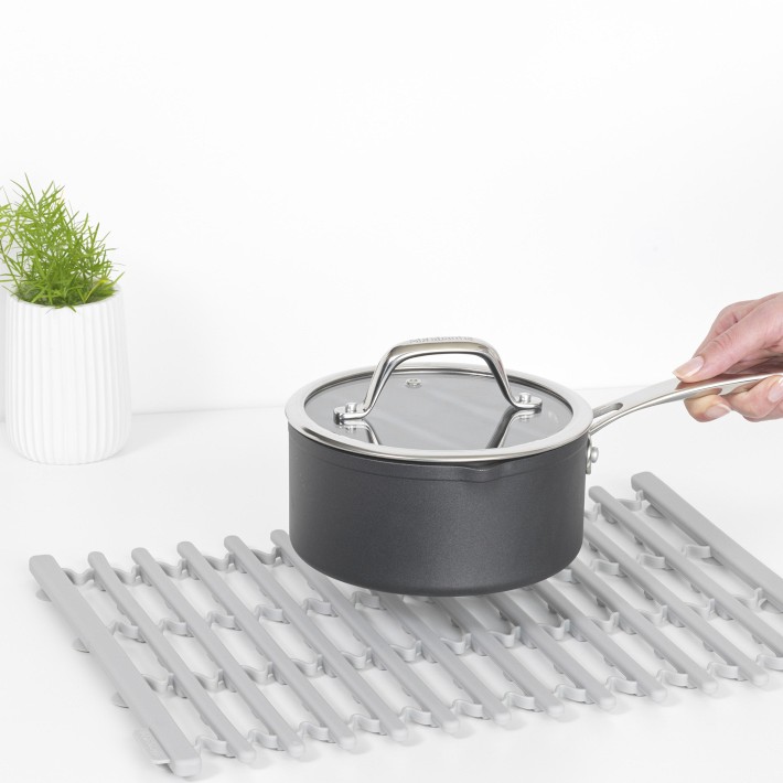Brabantia ( 11.8 in. L x 11.8 in. W ) Sinkside Extendable Bottom Grid Sink Mat in Mid Gray