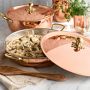 Ruffoni Historia Hammered Copper Round Wide Braiser with Mushroom Knob, 5 3/4-Qt.