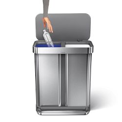 simplehuman&#8482; Dual Compartment Step Can with Liner Pocket, 58L
