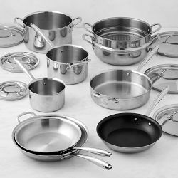 Williams Sonoma Signature Thermo-Clad&#8482; Stainless-Steel 15-Piece Cookware Set