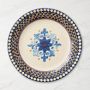 Sicily Ceramic Dinner Plates, Blue Rim