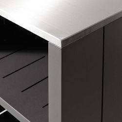 Larnaca Slate Grey Metal Kitchen Convertible Refrigerator Cabinet