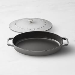 Staub Enameled Cast Iron Oval Gratin with Lid, 2 1/4 Qt.