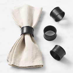 Bronze Hammered Napkin Rings, Set of 4