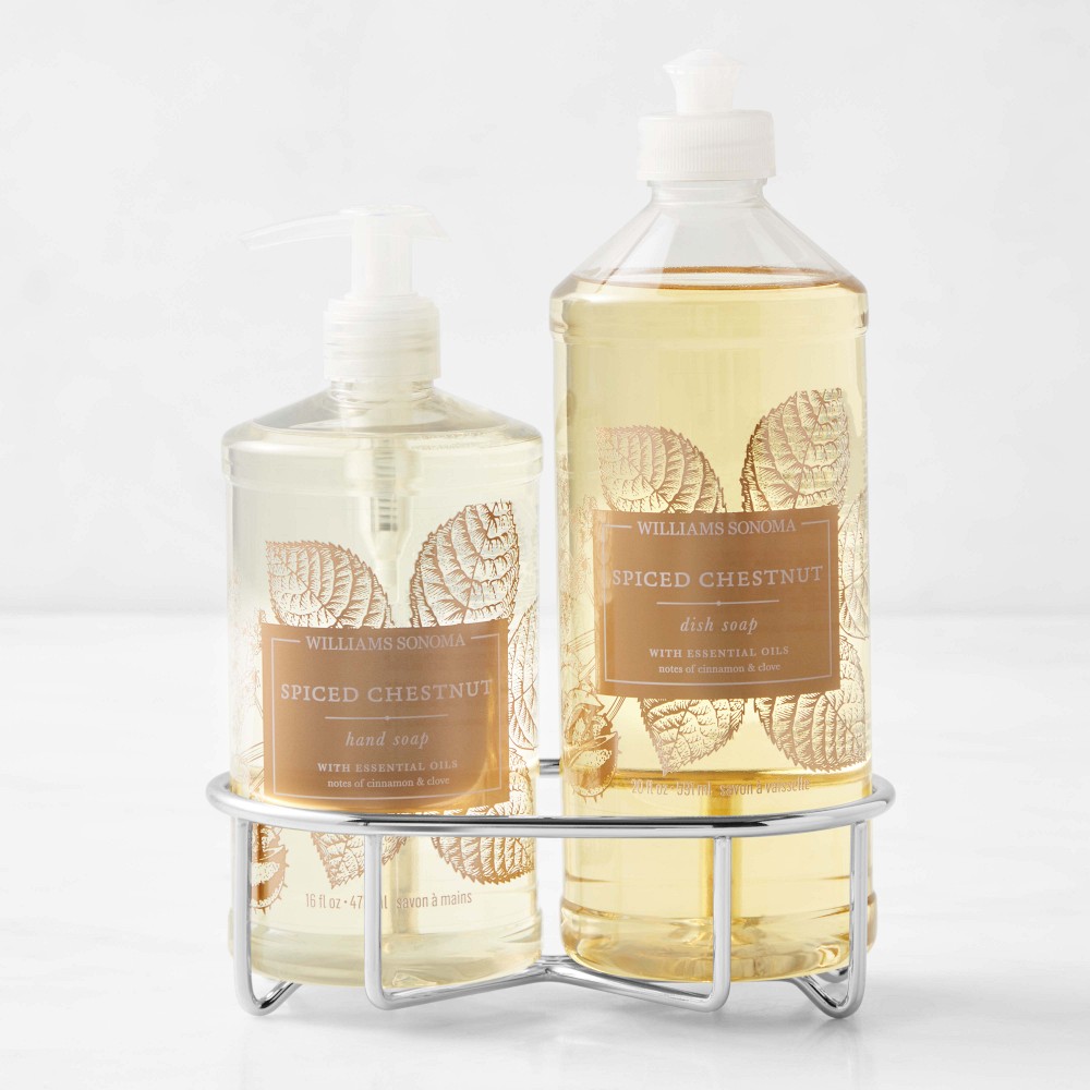 Williams Sonoma Spiced Chestnut Hand Soap and Dish Soap 3-Piece Kitchen Set, Classic, Stainless