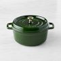 Staub Enameled Cast Iron Round Dutch Oven, 4-Qt., Basil with Brass Knob