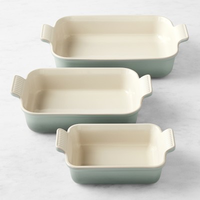 Le Creuset Heritage Open Rectangular Dishes Sea Salt, Set of 3