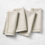 Gold Border Napkins, Set of 4, Flax