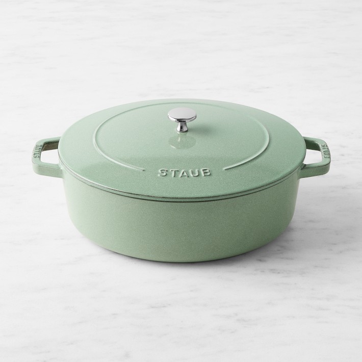 Staub Enameled Cast Iron Wide Oval Dutch Oven, 6 1/4-Qt. - Sage