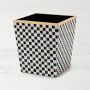 MacKenzie-Childs Courtly Check Lacquer Waste Bin