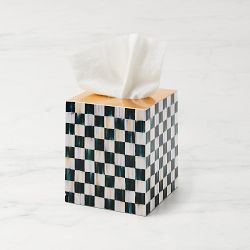 MacKenzie-Childs Courtly Check Lacquer Boutique Tissue Box Cover