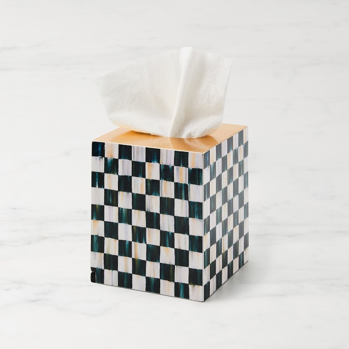 MacKenzie-Childs Courtly Check Lacquer Boutique Tissue Box Cover