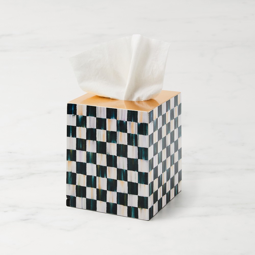 MacKenzie-Childs Courtly Check Lacquer Boutique Tissue Box Cover