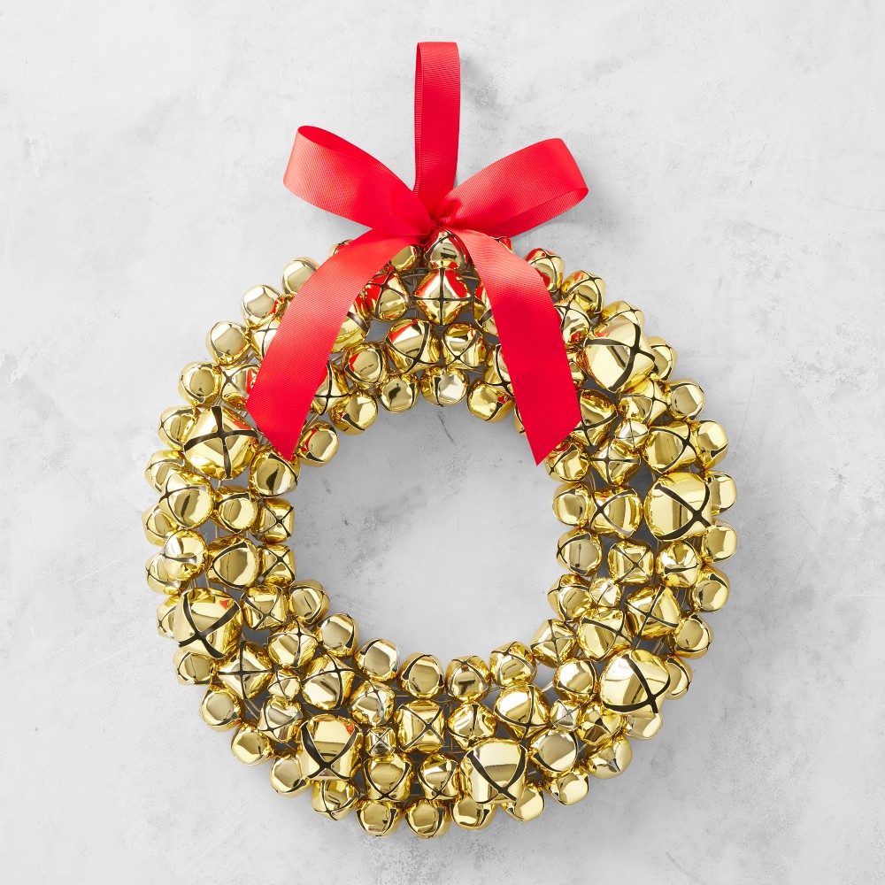 Jingle Bell Shiny Gold Wreath