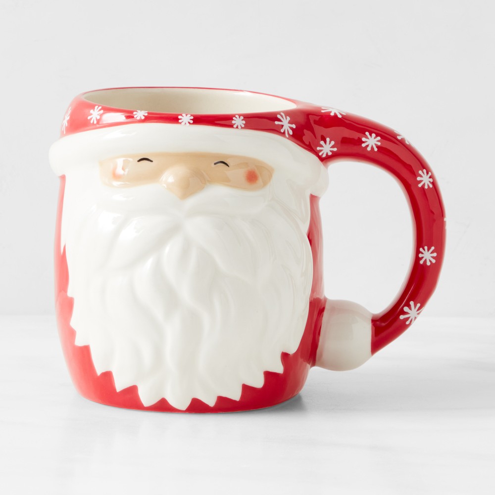 Figural Santa Mug, White