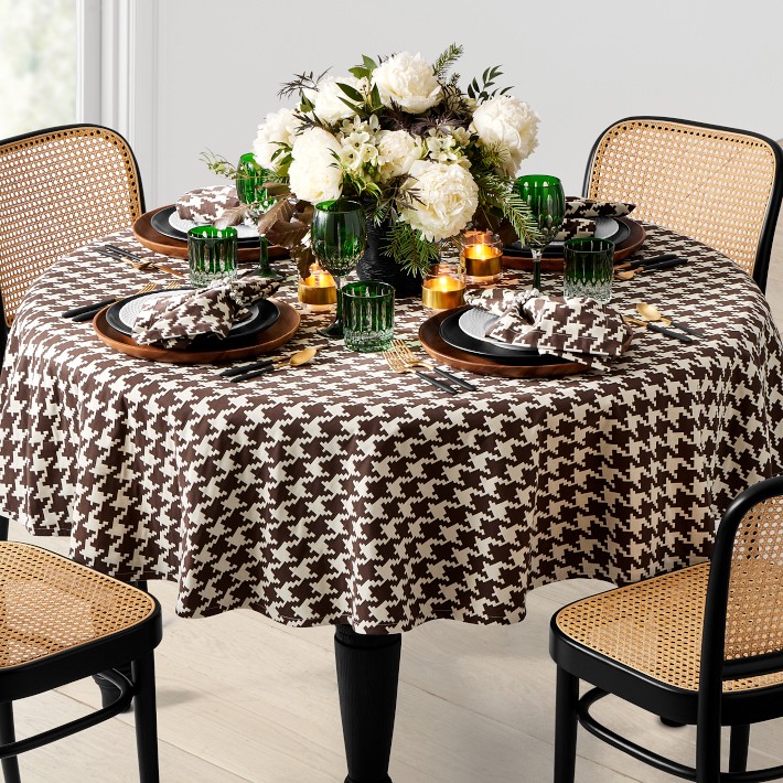 Houndstooth Round Tablecloth