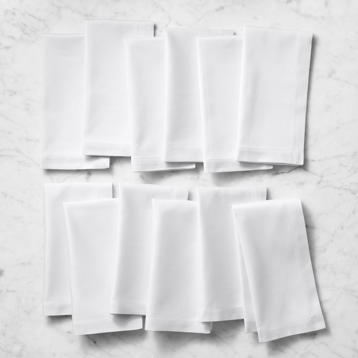 White Dinner Napkins Set of 12