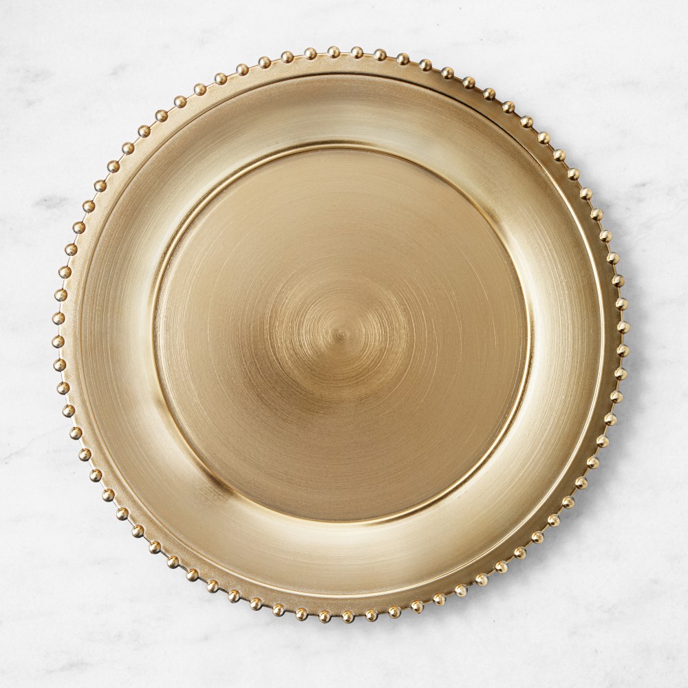 Gold Gilded Chargers, Gold, Set of 4