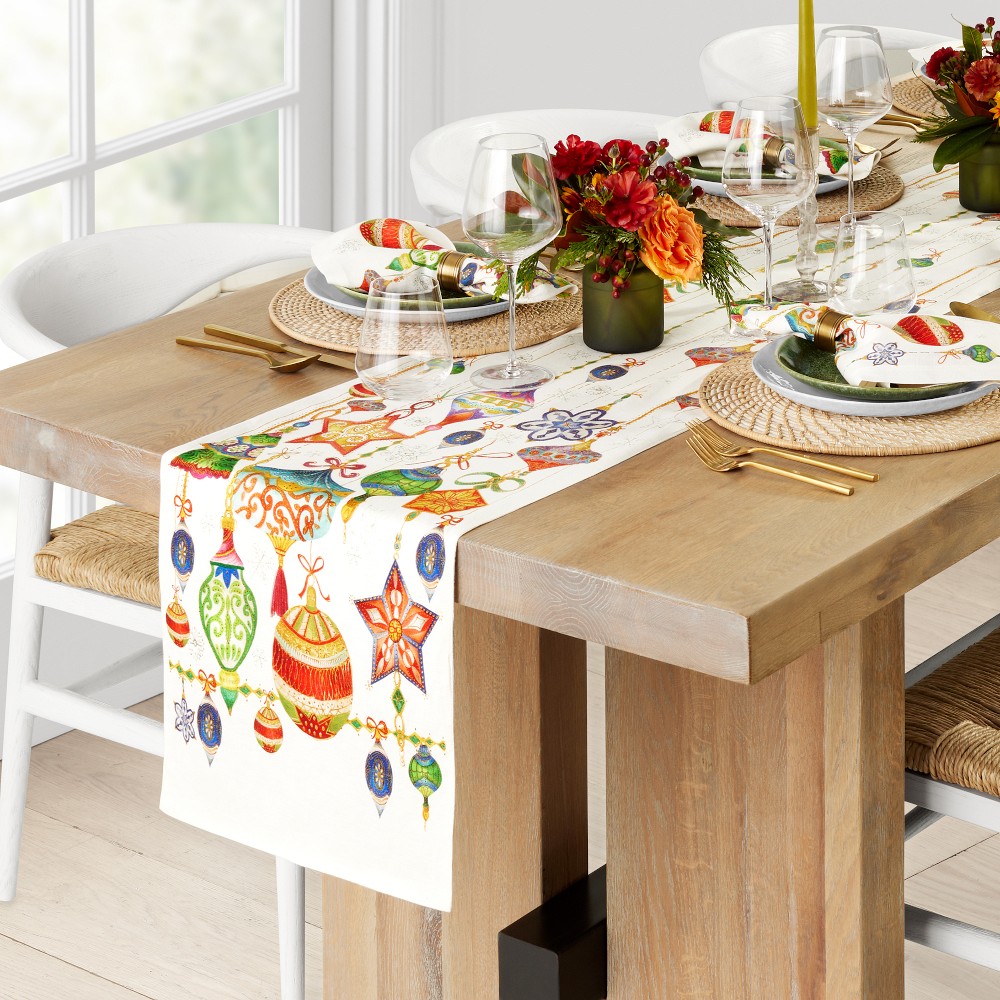 Holiday Ornaments Table Runner